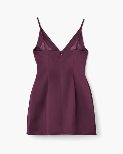 Satin Bow Dress Dark Plum Marc Jacobs / READY TO WEAR