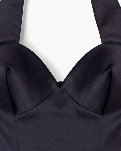 Sculpted Satin Halter Dress Black Marc Jacobs / READY TO WEAR|NEW ARRIVALS