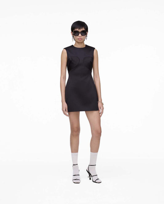 Seamed Up Satin Dress Black Marc Jacobs / READY TO WEAR