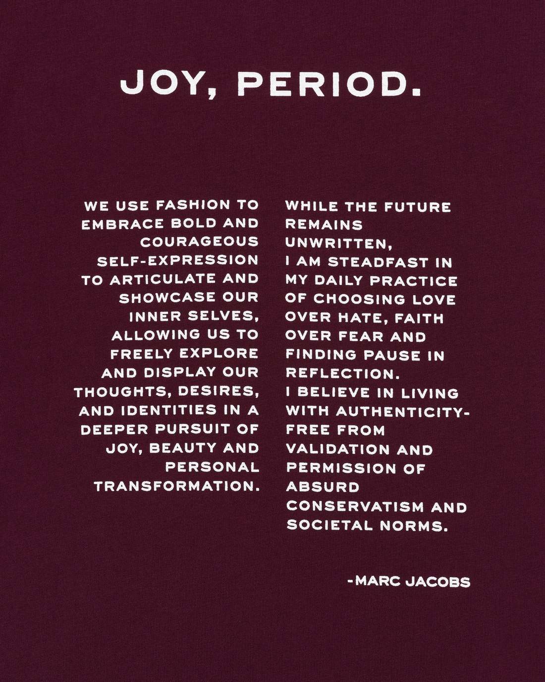 Joy. Slim Tee Dark Plum Marc Jacobs / READY TO WEAR