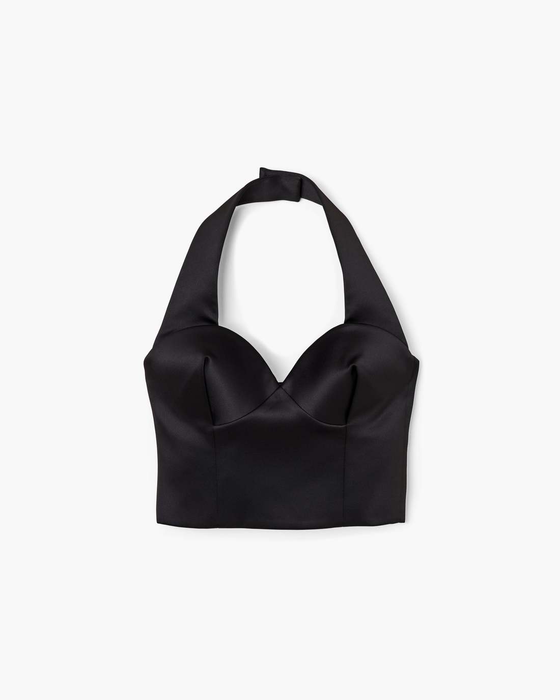 Marc Jacobs Sculpted Satin Halter Top Black