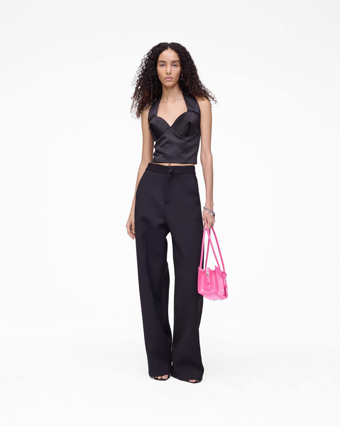 Marc Jacobs Sculpted Satin Halter Top Black