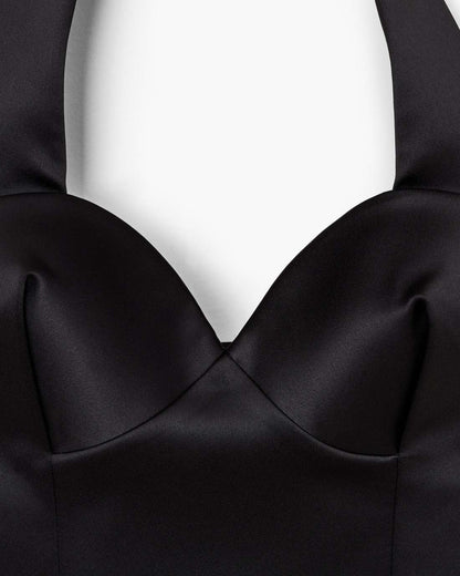 Marc Jacobs Sculpted Satin Halter Top Black