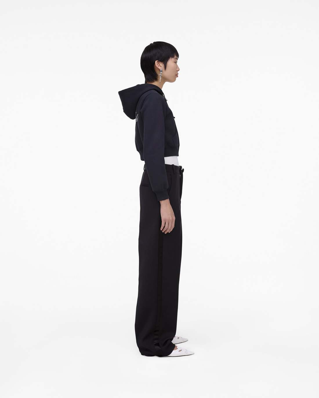 Marc Jacobs Charm Cropped Hoodie Black