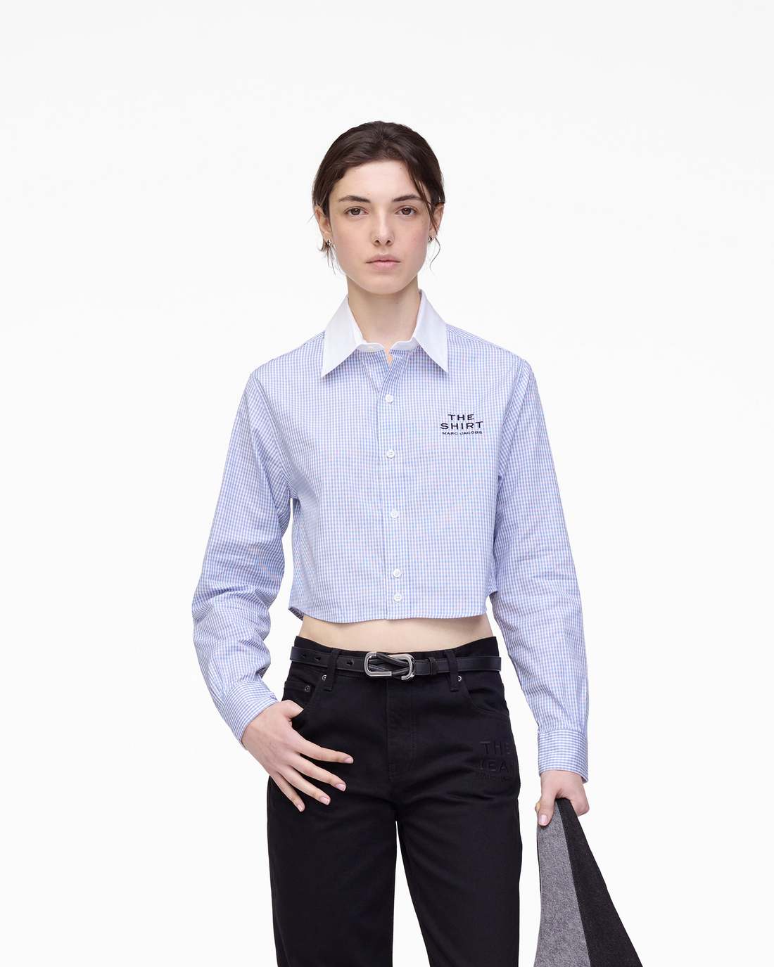 Marc Jacobs The Cropped Femme Shirt Blue Multi