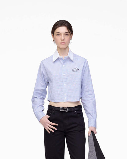 Marc Jacobs The Cropped Femme Shirt Blue Multi
