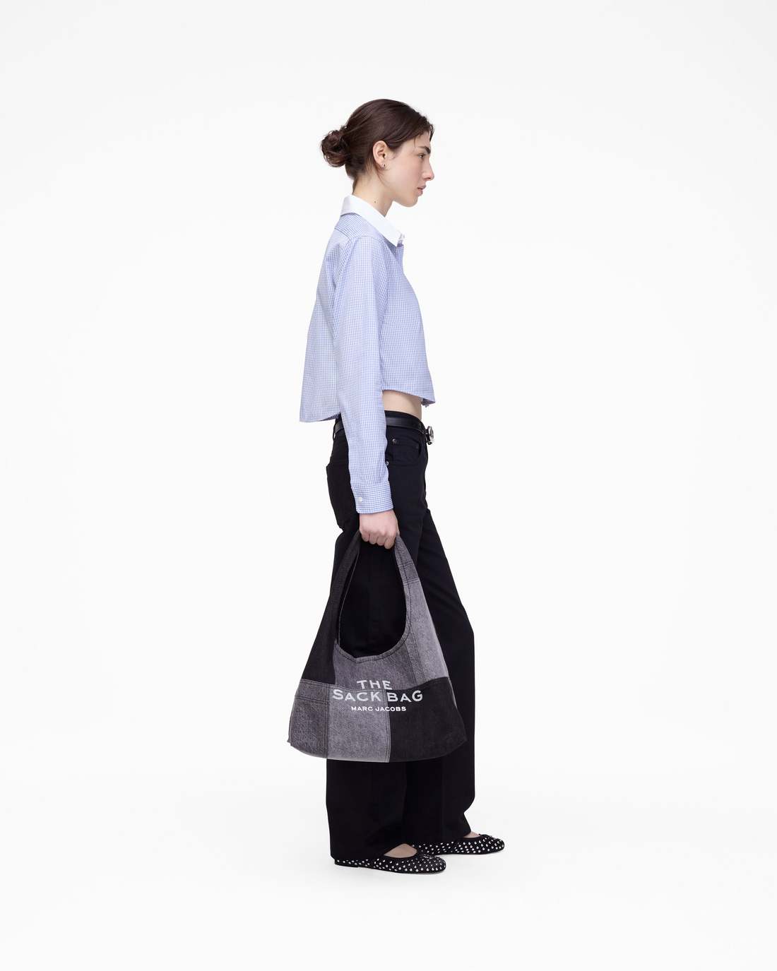 Marc Jacobs The Cropped Femme Shirt Blue Multi