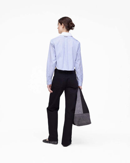 Marc Jacobs The Cropped Femme Shirt Blue Multi