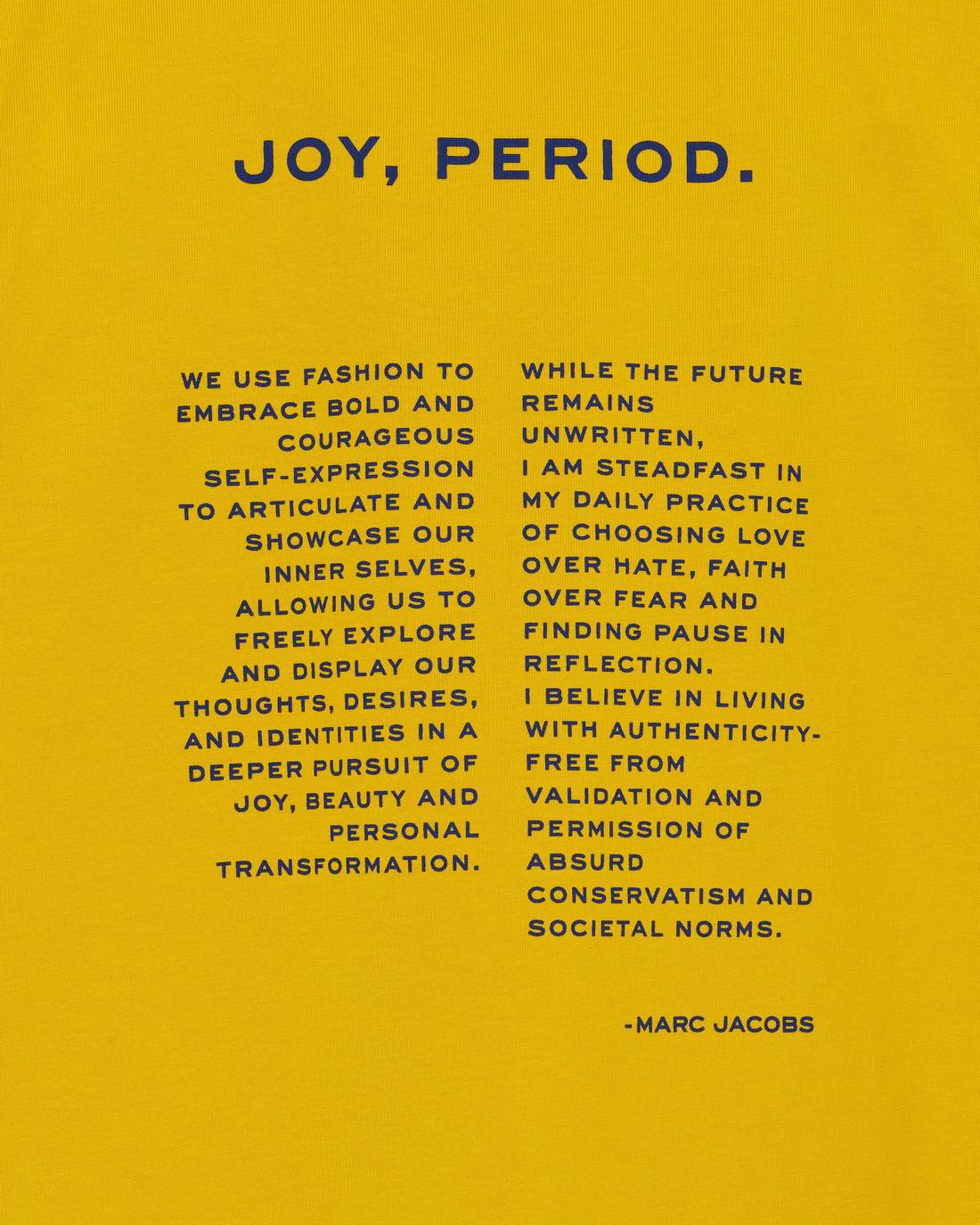 Marc Jacobs Joy. Slim Tee Joy Yellow