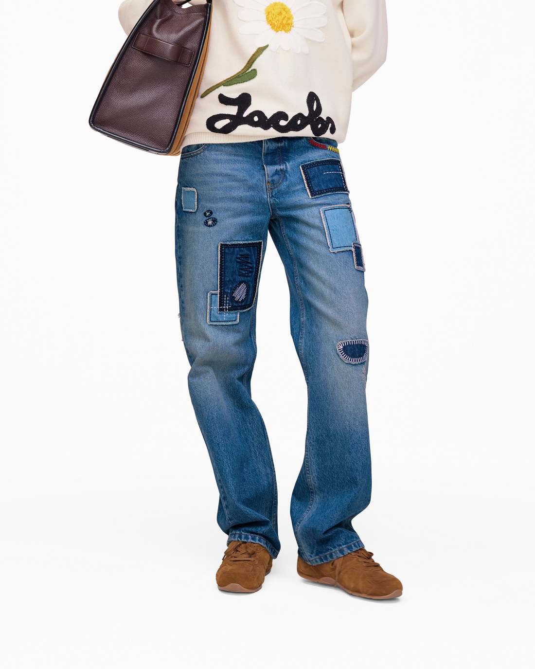 Marc Jacobs Patchwork Straight Jean Bright Indigo