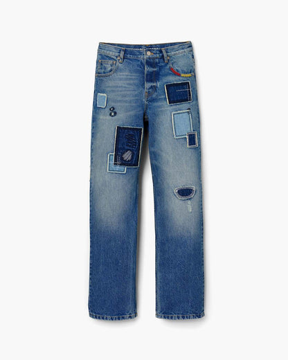 Marc Jacobs Patchwork Straight Jean Bright Indigo