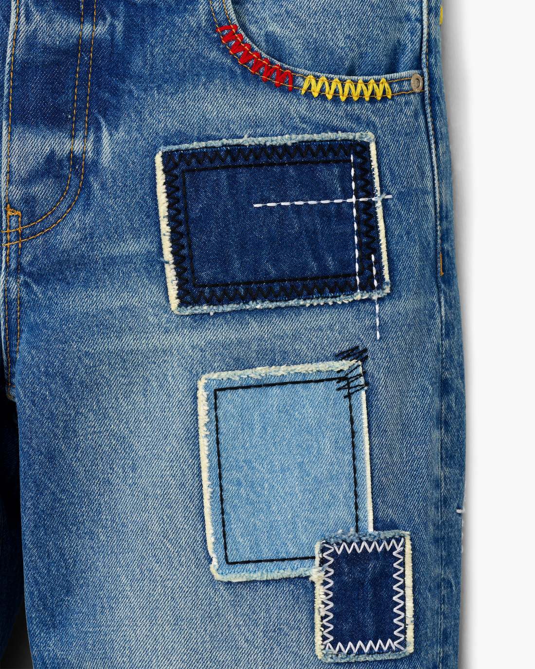 Marc Jacobs Patchwork Straight Jean Bright Indigo