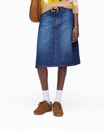 Two Tone Shadow Denim Skirt Dark Slub Indigo Marc Jacobs / READY TO WEAR|NEW ARRIVALS