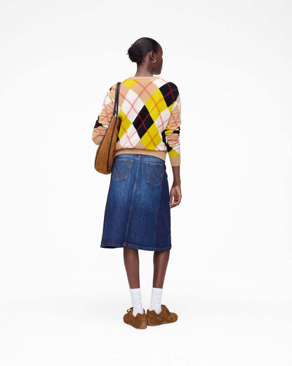 Two Tone Shadow Denim Skirt Dark Slub Indigo Marc Jacobs / READY TO WEAR|NEW ARRIVALS