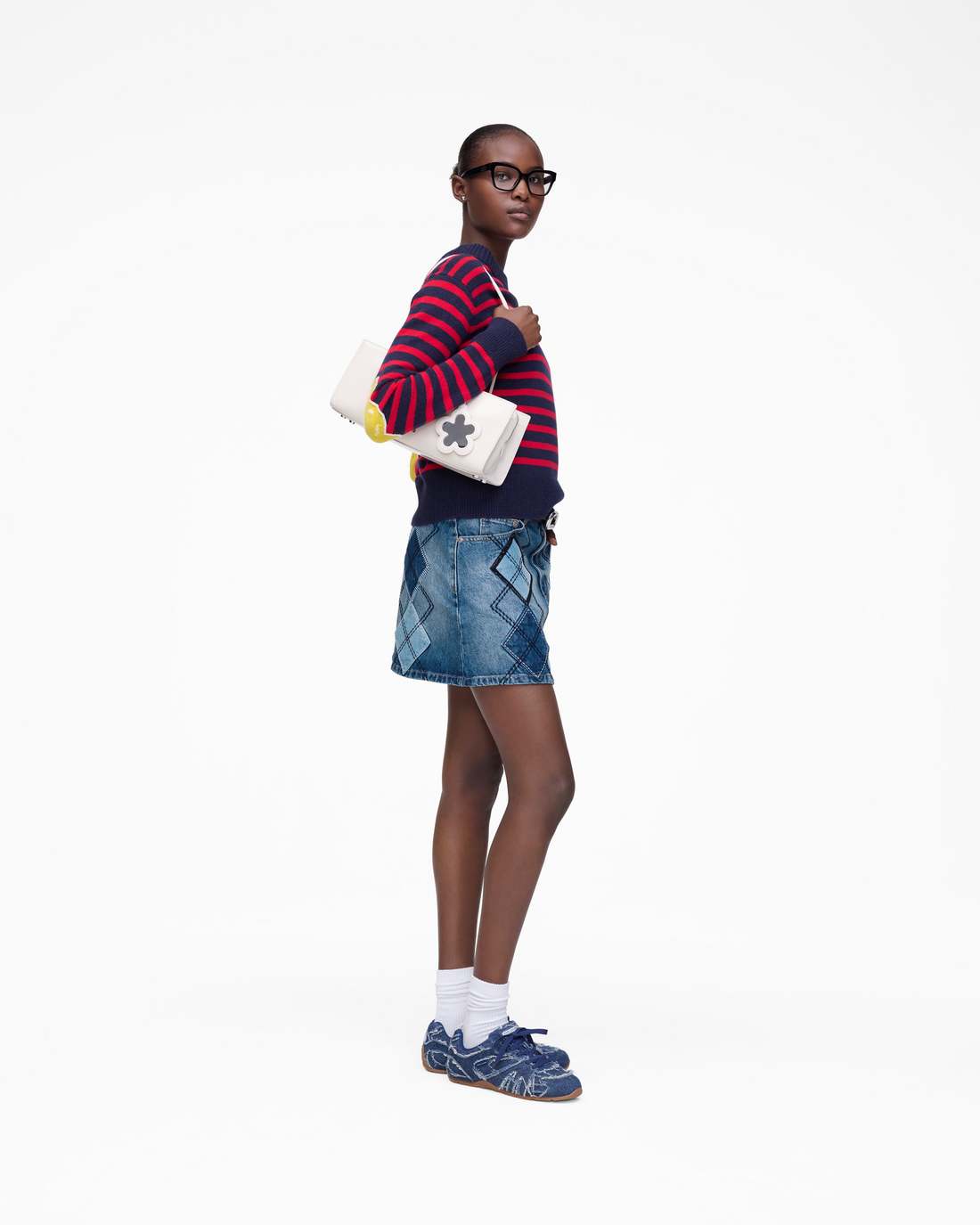 Argyle Patchwork Mini Skirt Bright Indigo Marc Jacobs / READY TO WEAR