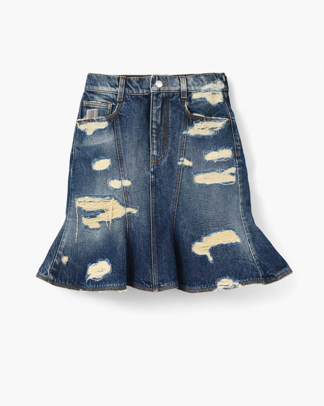 The Rip And Repair Fluted Mini Skirt Punk Indigo Marc Jacobs / READY TO WEAR