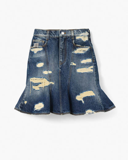 The Rip And Repair Fluted Mini Skirt Punk Indigo Marc Jacobs / READY TO WEAR