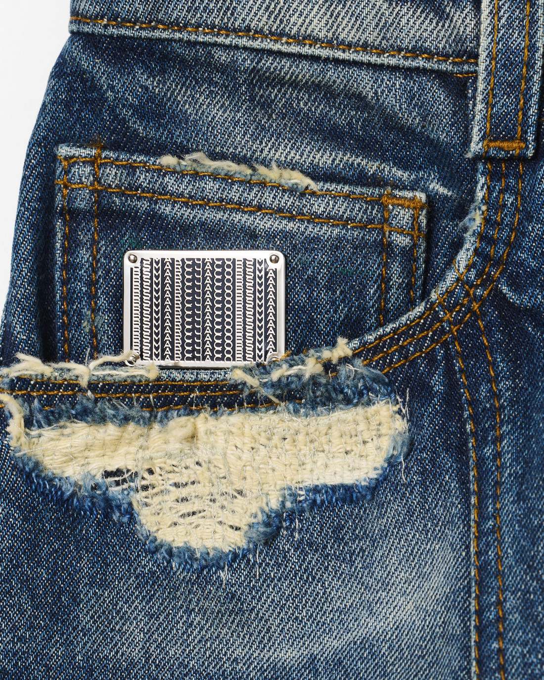 The Rip And Repair Fluted Mini Skirt Punk Indigo Marc Jacobs / READY TO WEAR