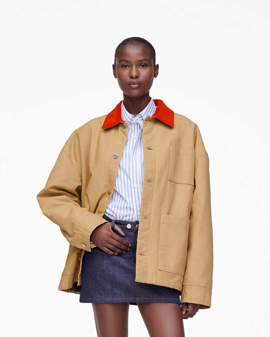 The A.P.C. X Marc Jacobs Stoned Canvas Unisex Jacket Camel Marc Jacobs / READY TO WEAR