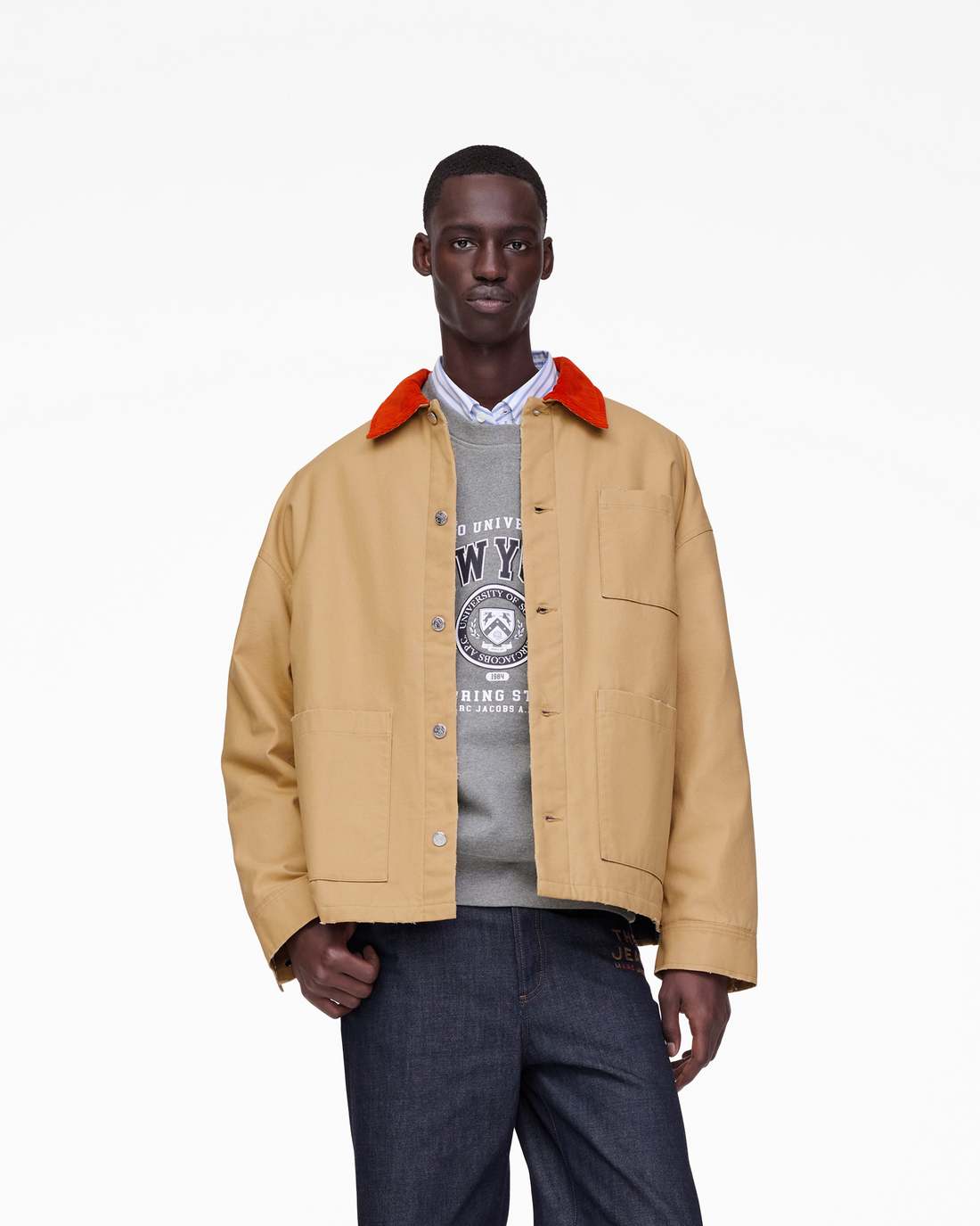 The A.P.C. X Marc Jacobs Stoned Canvas Unisex Jacket Camel Marc Jacobs / READY TO WEAR