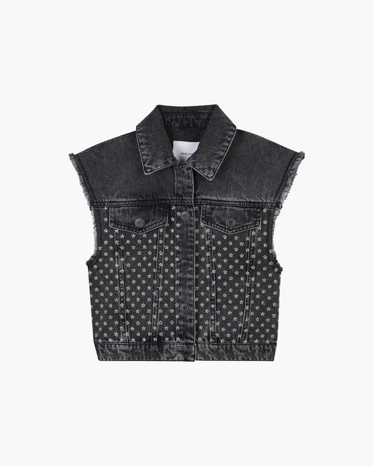 The Crystal Daisy Denim Vest Black Marc Jacobs / READY TO WEAR