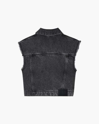 Marc Jacobs The Crystal Daisy Denim Vest Black