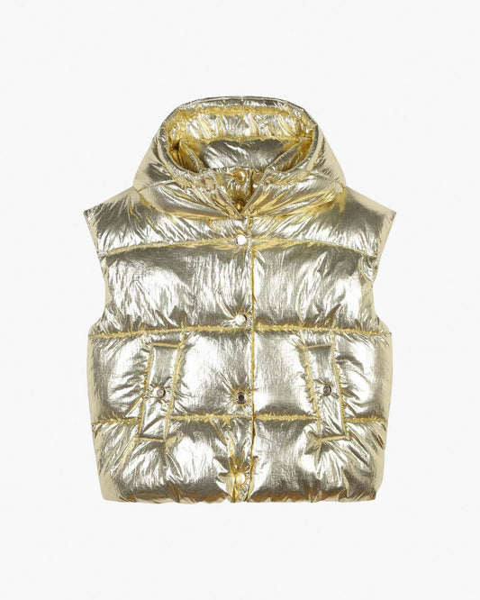 The Metallic Puffer Vest Gold Marc Jacobs / READY TO WEAR