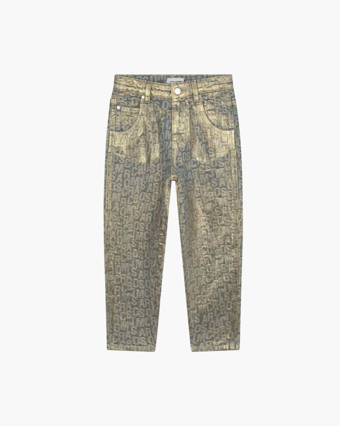 The Metallic Jumbled Logo Jeans Gold Marc Jacobs / READY TO WEAR