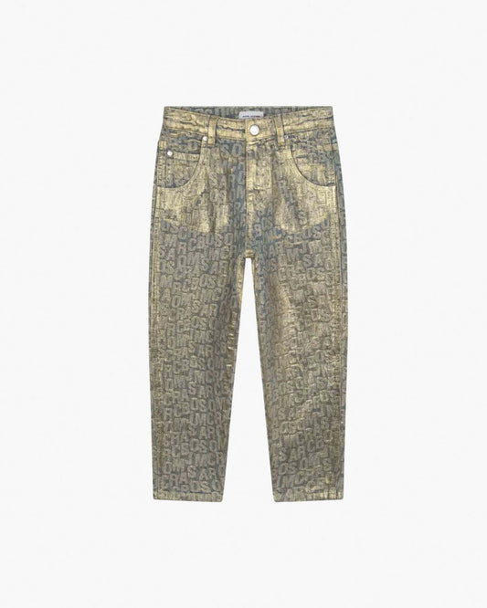 The Metallic Jumbled Logo Jeans Gold Marc Jacobs / READY TO WEAR