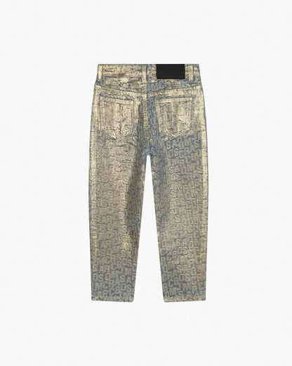 The Metallic Jumbled Logo Jeans Gold Marc Jacobs / READY TO WEAR